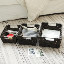 Cosmetic Storage Box RELEASE FACE MASK AMERICAN WEAVE HANDMADE NO LID HOME SMALL NUMBER OF DRAWER MINIMALIST DISPOSAL BOX