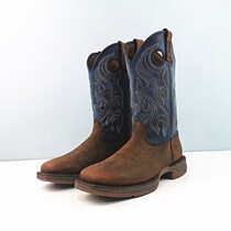 Square head lightweight cowhide Western riding boots men cowboy boots hiking and cycling sleeve 42 46 47