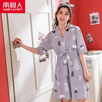 Nightdress women spring and summer short sleeve cotton large loose sweet home clothes girl pajamas fresh and cute Japanese kimono