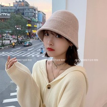 Beige fishermans hat childrens autumn and winter Korean version of the Tide brand Joker face small bucket hat big head circumference wool line basin hat