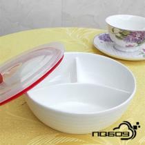 Tableware with lid Ceramic microwave oven Two-grid plate Three-grid plate divided grid plate divided bowl divided dish plate Tableware household lunch box
