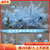 New wedding decoration Blue Series simulation flowers hotel wedding window props wedding hall arrangement flowers