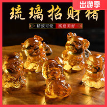 Special high-end glazed pig small fortune ornaments transfer Nafu Fu Lu Shou send friends creative gifts birthday gifts