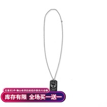 DBSC 19AW brand full name Slogan Silver Army Card Necklace Handmade Souvenir Pendant Necklace