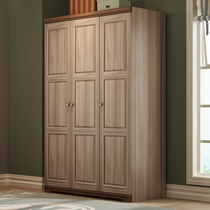 Full solid wood wardrobe simple modern small apartment childrens wardrobe Nordic bedroom home adult locker