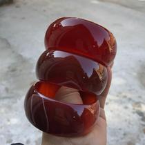 Ultra-wide red agate bracelet Brazilian original ore Red chalcedony widened thickened bracelet this year thin strip