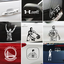 Curry Car Sticker Creative Personality Rear Stop Nba Basketball Car Car Sticker Warriors Team Logo Oil Case Cover Reflective Sticker