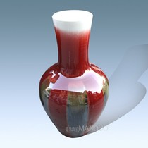 Jingdezhen high-end floor vase lang red high temperature kilns color glazed vase living-room upscale value-added decoration