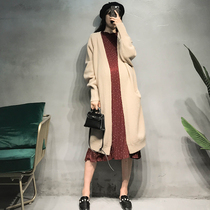 Pregnant women spring suit Chiffon pleated dress fashion loose long cardigan spring and autumn out of the two-piece spring