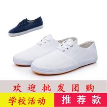 White sneakers White Blue net shoes men and women canvas shoes School small white shoes gymnastics shoes performance White Shoes dance shoes student shoes