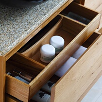  Bowiya bathroom black washbasin Nordic bathroom cabinet combination stone countertop solid wood bathroom cabinet large