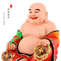 Resin painted Maitreya Buddha statue laughs Buddha future Buddha big belly Buddha bag monk Buddha hall offering Buddha statue ornaments