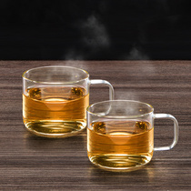 Tianxi glass small teacup Kung Fu master cup Single cup Tea set Tea cup set Ear cup Transparent small cup with handle