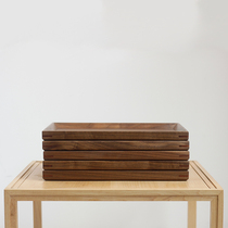 Dukura life lifttray Original handmade black walnut solid wood restaurant Japanese tea tray Mortise and tenon storage tray