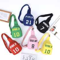 Childrens bag new fashion printed childrens breast bag boys sports leisure slope bag with one shoulder bag