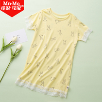 Love summer dress girl nightgown cotton thin childrens pajamas