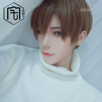 Net red boy wig lifelike handsome Korean girl fluffy face face student wig short hair straight bangs head cover