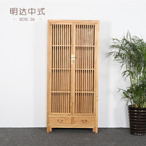 Old elm bookcase Paint-free solid wood New Chinese style multi-layer locker cabinet cupboard tea cabinet Zen furniture