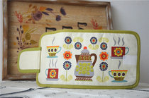 New thermos cup childrens cup set method press pot coffee pot tea cup bottle water cup thermos cover Blue Letter