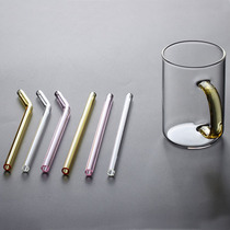 High temperature resistant High Borosilicate glass straw colored beverage straw transparent straw (no cup)