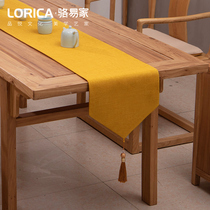 Atmospheric new Chinese table flag Zen tea table tea table cloth long strip tea table tablecloth tea table mat cloth waterproof tablecloth