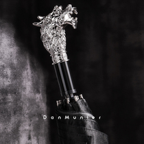 Zodiac Tri-fold Umbrella Retro Solid Color Black Gift Box Folding Thickening Anti-wind Umbrella Mens Advanced Custom Umbrella