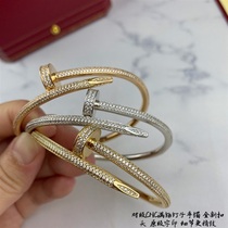 Upscale net red live Li Jiaqi nail bracelet pure silver rose gold shake without falling color male and female full of star love