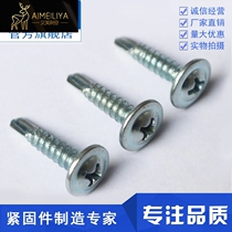 National standard cross large flat head drill tail wire stainless steel self-drilling dovetail nail screw large round head huasi screw M4 2