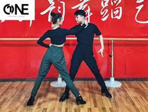 SOFTCHEN ONE Latin dance practice uniforms men and women with pocket high waist small feet hemp cotton overalls 052