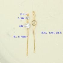 Copper Plated Real Gold Zircons Earrings Earrings Accessories DIY Bracelet Think Round Zircon Small Pendant Small Pendant