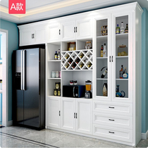 Aijia dining side cabinet Wine cabinet integrated wall-to-top combination kitchen cabinet Refrigerator cabinet Living room custom embedded dining room