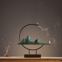 Creative ceramic Chinese-style entrance decoration Zen home living room office wine cabinet soft decoration Reverse flow incense burner decoration