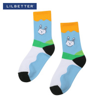 LILBUNNY RABBIT mens socks color cartoon stockings couple cute casual autumn and winter wild high tube socks LB