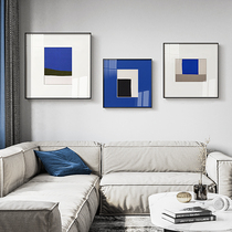 Klein Blue Modern Minimalist Living-room Decoration Painting Blue Square Restaurant Hanging Paintings Abstract Aluminum Alloy Mural Painting