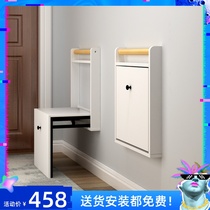 Modern simple folding shoe stool Door hanging wall-mounted invisible shoe chair Entrance chair with armrest shoe stool