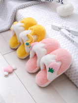 Cotton Slippers 2021 New Girls Kids Indoor Anti-slip Cute Girls Plush Slippers Winter Warm Home