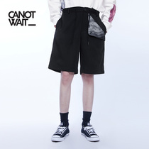 Chen Wei Tide brand CANOTWAIT marble turn over loose mens and womens five-point pants trend casual shorts