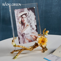 Saint Langlun creative light luxury enamel metal photo frame table 7 inch acrylic photo frame wedding photo small ornaments