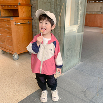 Meng Mengs Dress Autumn Clothing New Products Children Foreign Air Long Sleeve Boy Girl Hit Color Splicing Shuttle Loom Coat Spring And Autumn