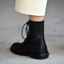 Autumn and winter black retro Martin boots women shoes 2019 Net Red new womens boots flat leather small short boots