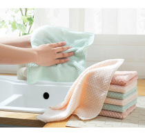 Kitchen housework cleaning without falling hair not stained with oil absorbent dishcloth rubbing table dishcloth Coral Flannel