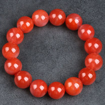 76 58G full color-oil] Persimmon red Ze good southern red agate bracelet 16 0-15 1mm