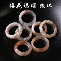 Natural Crystal cherry blossom agate running ring buckle small diamond star Moon Bodhi Buddha beads accessories diy accessories Womens