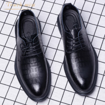 Touch Miss mens casual leather shoes British formal leather plus velvet trend to increase business warm mens shoes