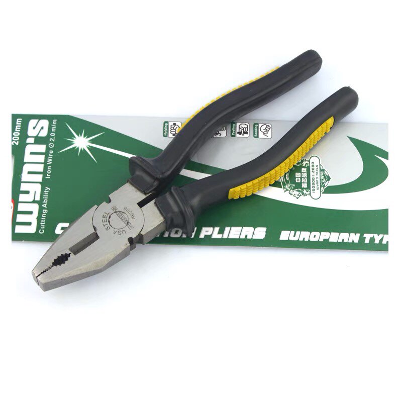 WiLEGACY European-style wire pliers old tiger pliers domestic pliers multifunctional with hole 8 inch electrical pliers AB208