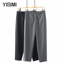 Fall mid-aged womens clothing plus fattening overweight PURE COLOR CASUAL LOOSE LONG PANTS FAT MOM 200 OUTSIDE WEARING PANTS