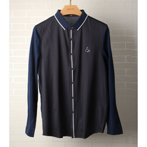 Wits Family Men Long Sleeve T-shirt Business Casual Fashion Splicing Comfort 100 Hitch Paul Collar Tide Lining Clothes