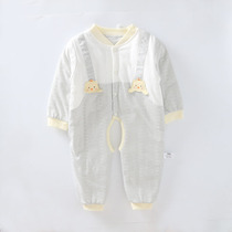 Baby Yuejia autumn and winter mens baby cotton cotton cotton crotch conjoined clothes thick climbing suit