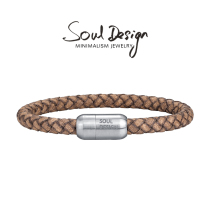 SoulDesign pure cowhide design mens leather hand rope retro primary color couple trend retro mens and womens jewelry