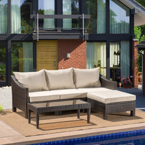 Outdoor Corner Sofa Rattan Chair Three-Person Living Room Balcony Three-piece Set Fashion Open-air Rattan Lazy Sales Department